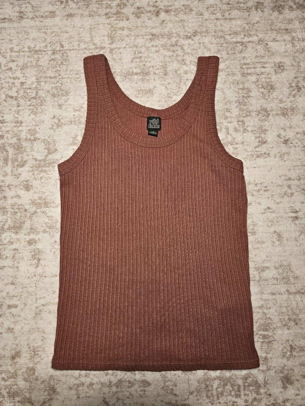 Wild Fable Ribbed Scoop Neck Tank — Rusty Terracotta